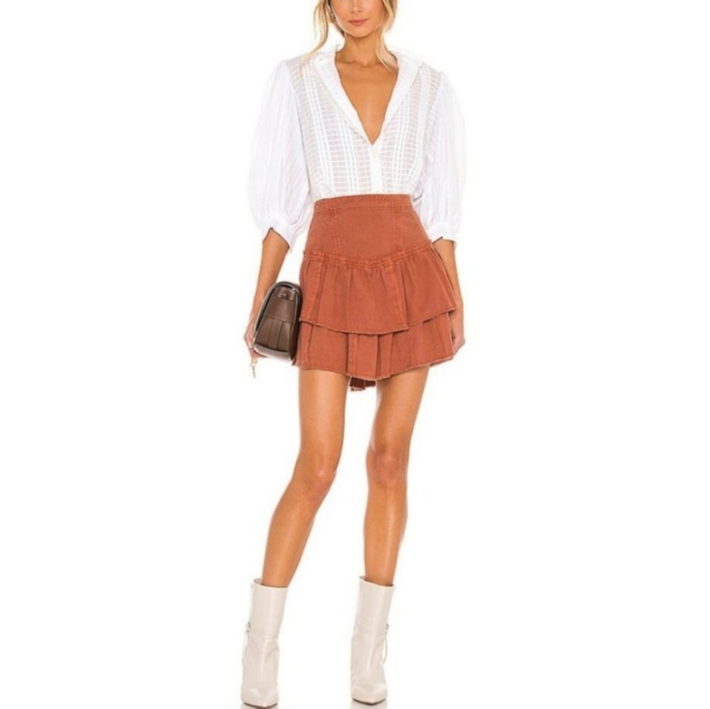 Free People Ruffles in the Sand Mini Skirt